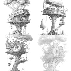 Future Treehouse Coloring Book - CraftNest - Digital Crafting and Art