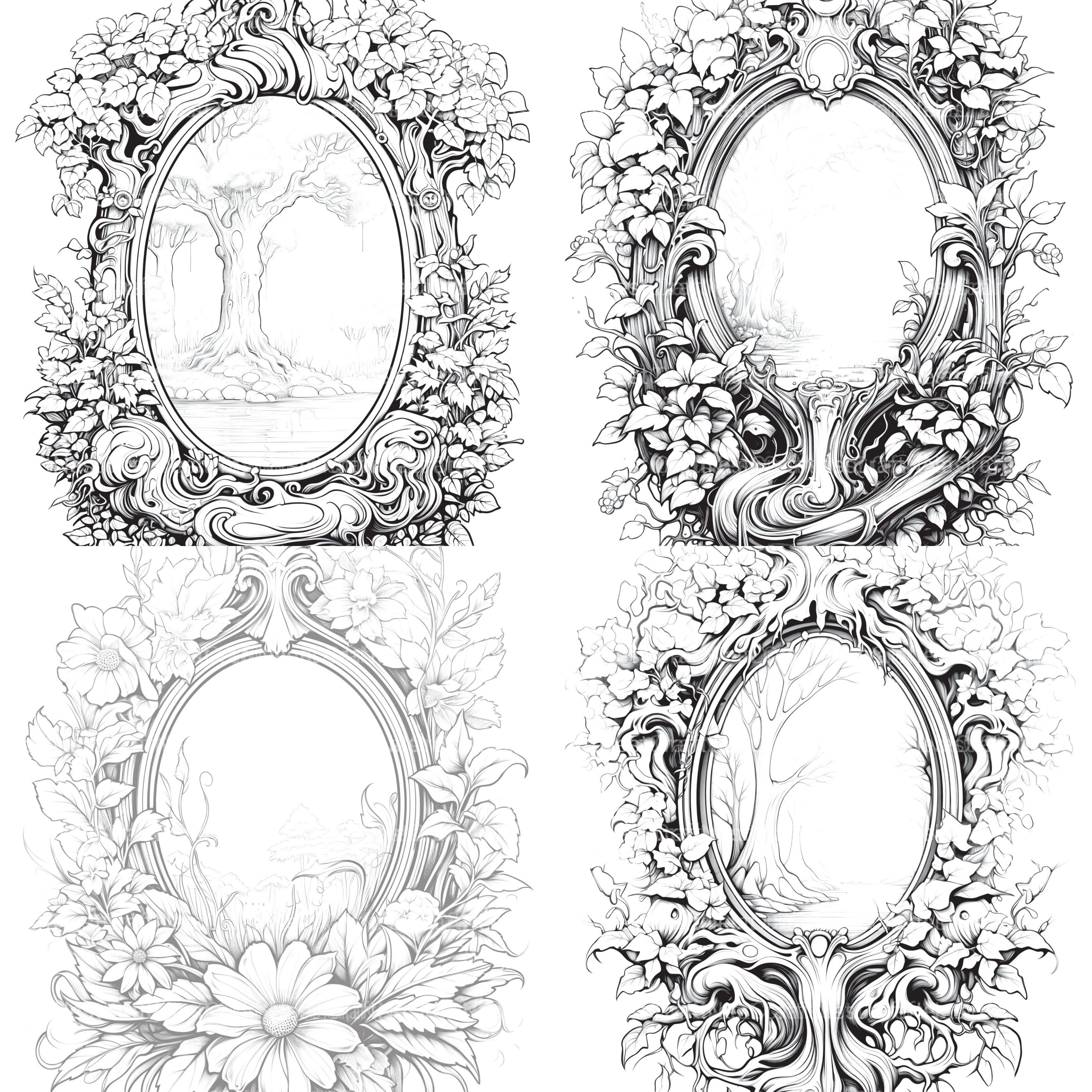 Blooming Mirror Coloring Book - CraftNest - Digital Crafting and Art