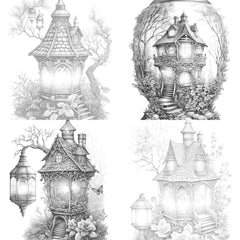 Lantern Fairy House Coloring Book - CraftNest - Digital Crafting and Art