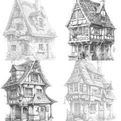 Medieval Tiny House Coloring Book - CraftNest - Digital Crafting and Art