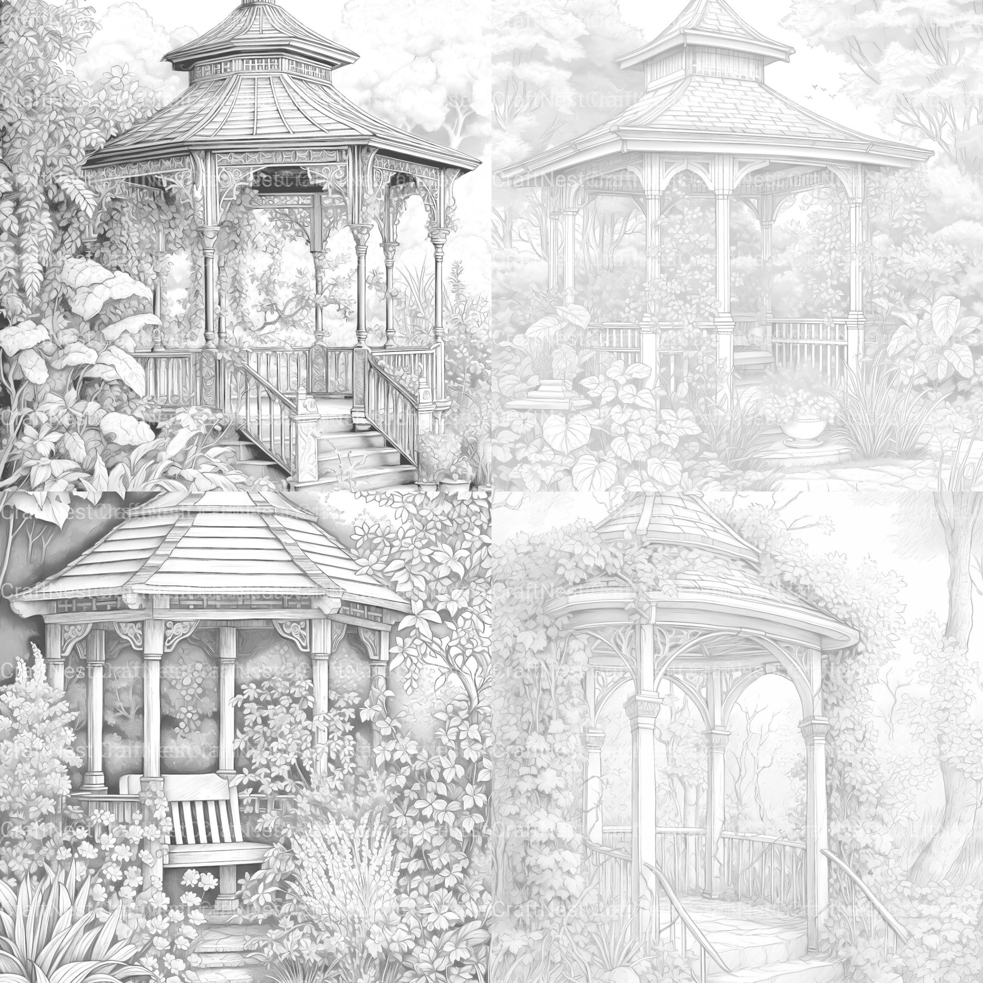 Garden Arbor Coloring Book - CraftNest - Digital Crafting and Art