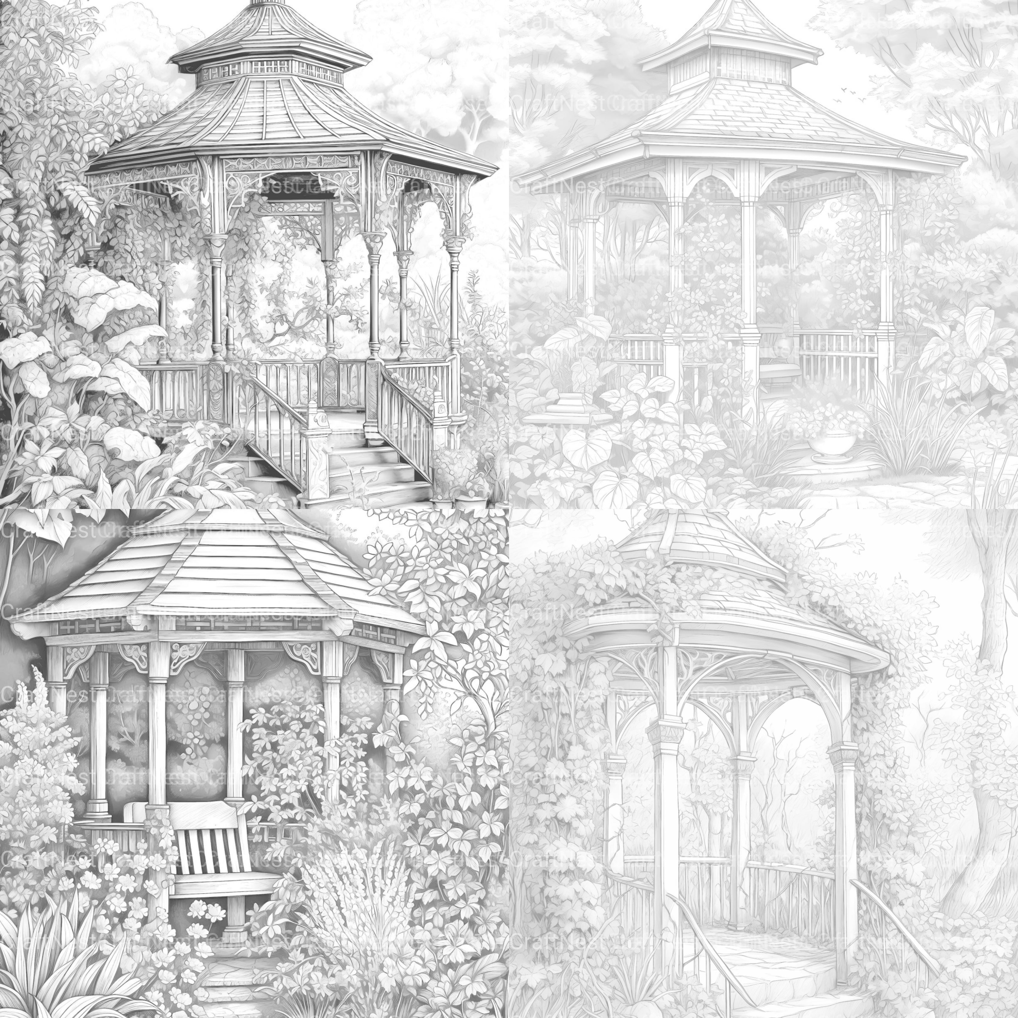 Garden Arbor Coloring Book - CraftNest - Digital Crafting and Art