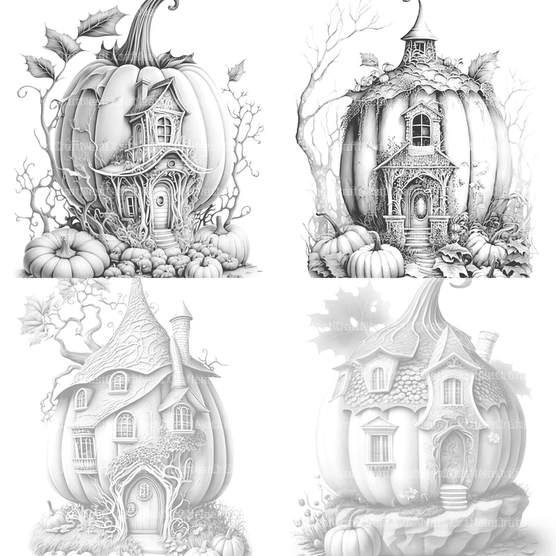 Pumpkin Fairy House Coloring Book - CraftNest - Digital Crafting and Art