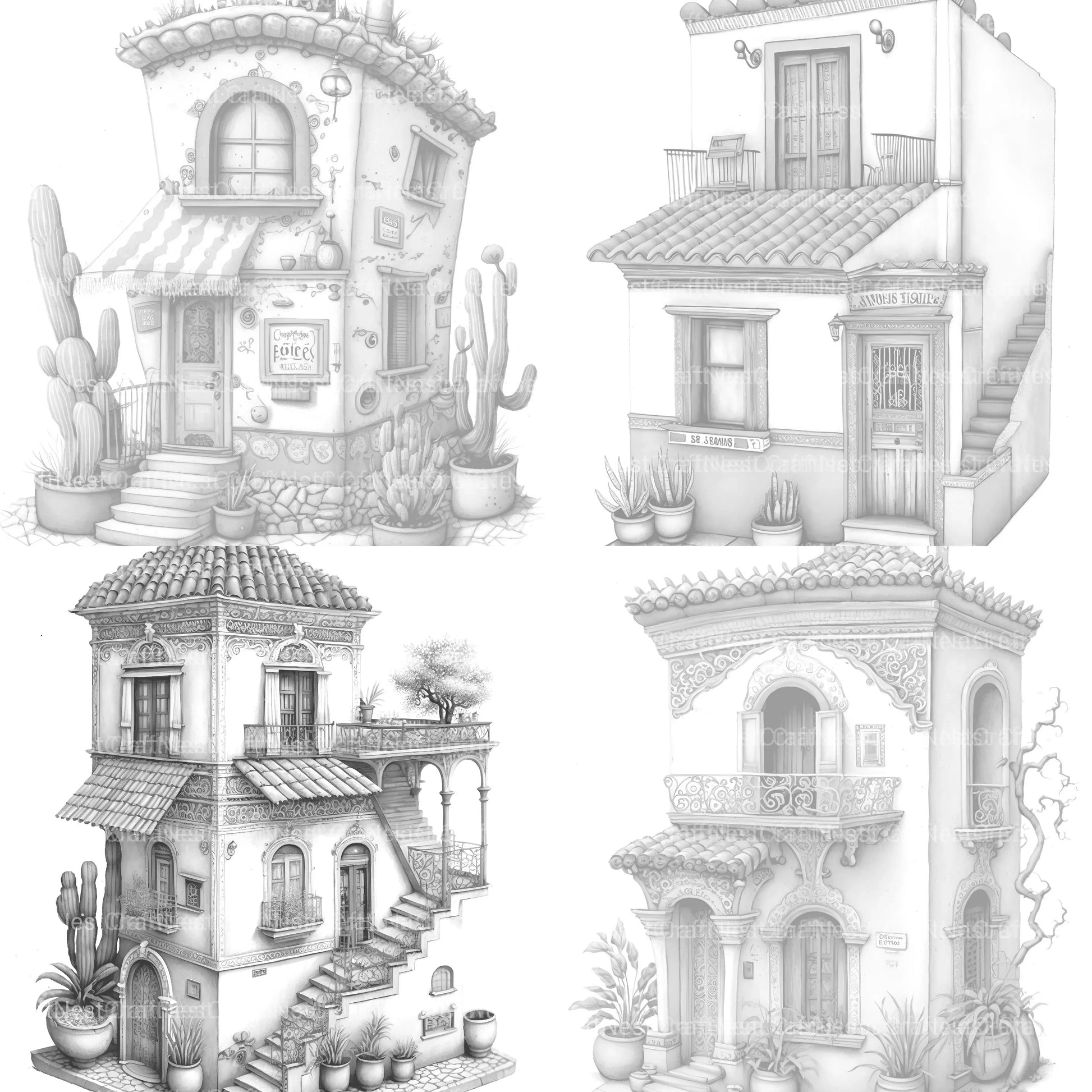 Mexican Tiny House Coloring Book - CraftNest - Digital Crafting and Art