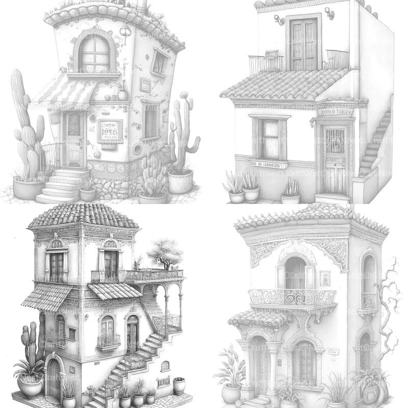 Mexican Tiny House Coloring Book - CraftNest - Digital Crafting and Art
