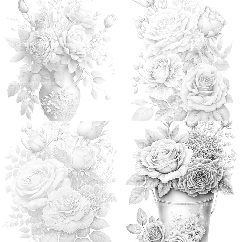 Rose Flower Coloring Book - CraftNest - Digital Crafting and Art