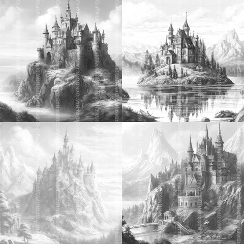 Castles Coloring Book - CraftNest - Digital Crafting and Art