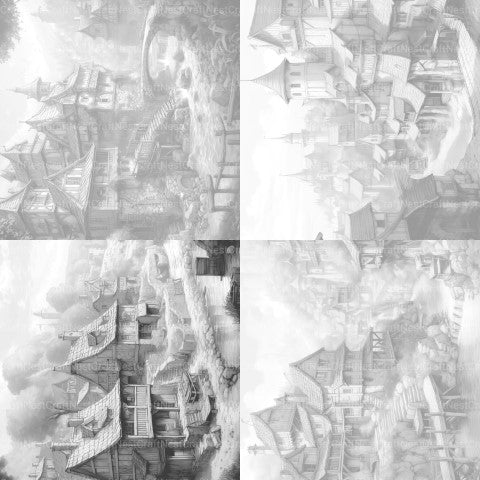 Medieval Village Coloring Book - CraftNest - Digital Crafting and Art