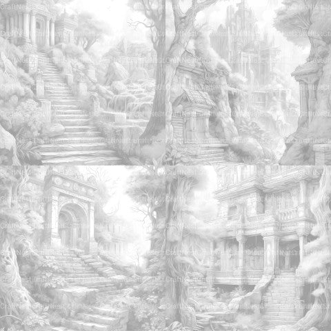 Lost Ruins Coloring Book - CraftNest - Digital Crafting and Art