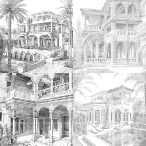 Arabian Villas Coloring Book - CraftNest - Digital Crafting and Art
