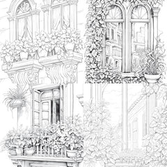 Mediterranean Windows Coloring Book - CraftNest - Digital Crafting and Art