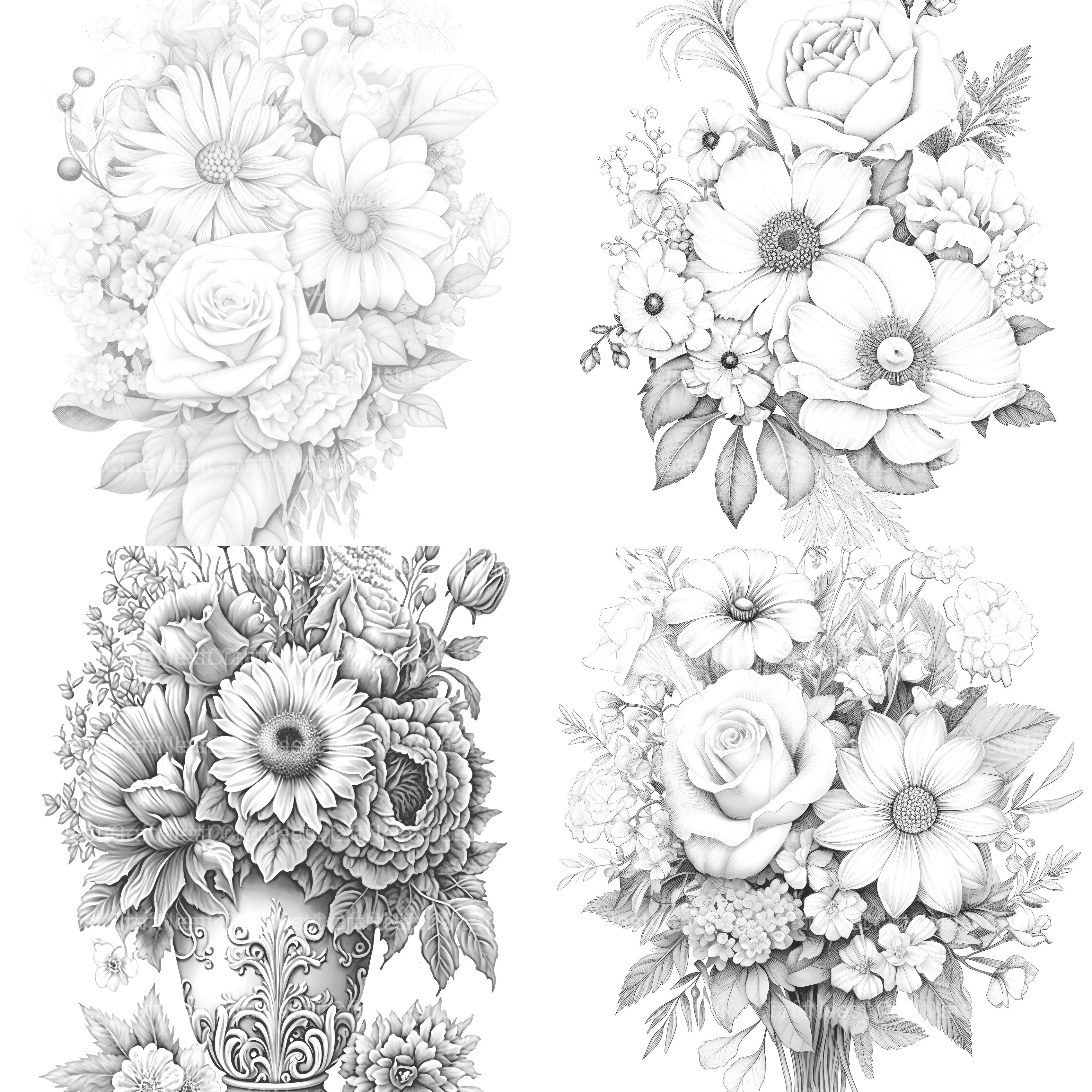 Flower Coloring Book - CraftNest - Digital Crafting and Art