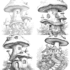Mushroom House Coloring Book - CraftNest - Digital Crafting and Art