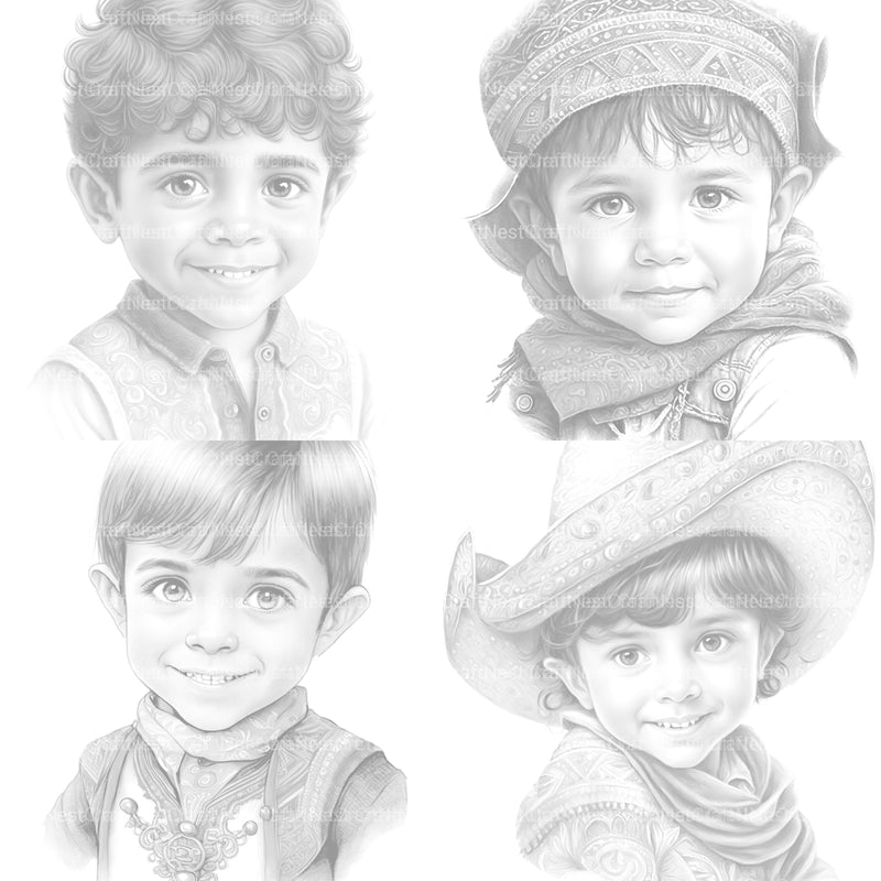 Cute Mexican Boy Coloring Book - CraftNest - Digital Crafting and Art