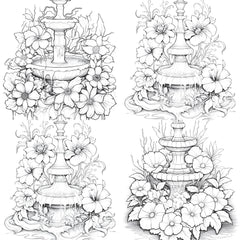 Blooming Fountain Coloring Book - CraftNest - Digital Crafting and Art