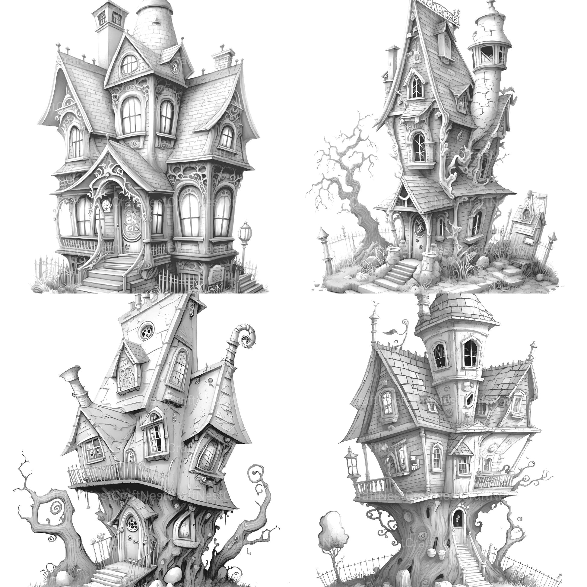Haunted House Coloring Book - CraftNest - Digital Crafting and Art