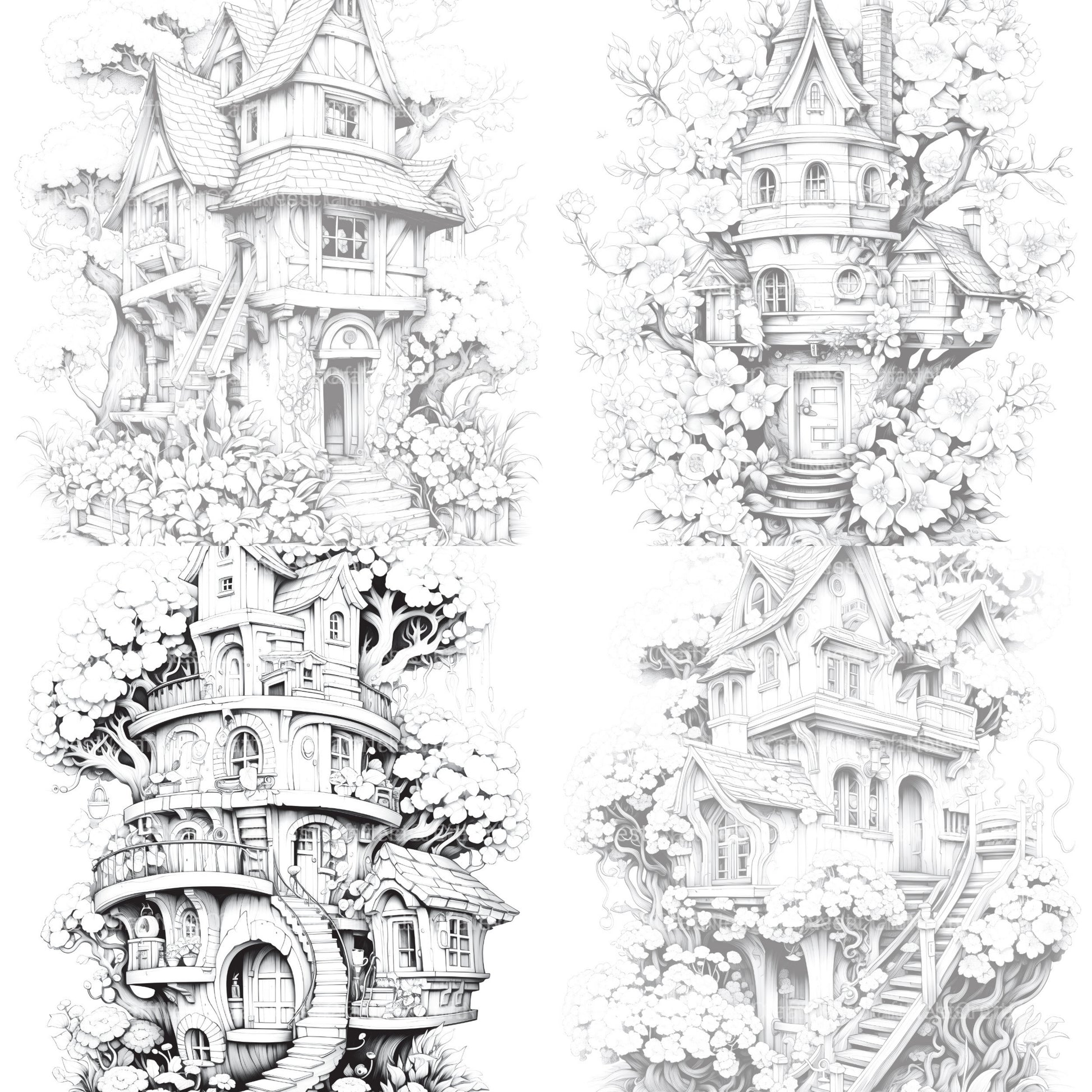 Blooming House Coloring Book - CraftNest - Digital Crafting and Art