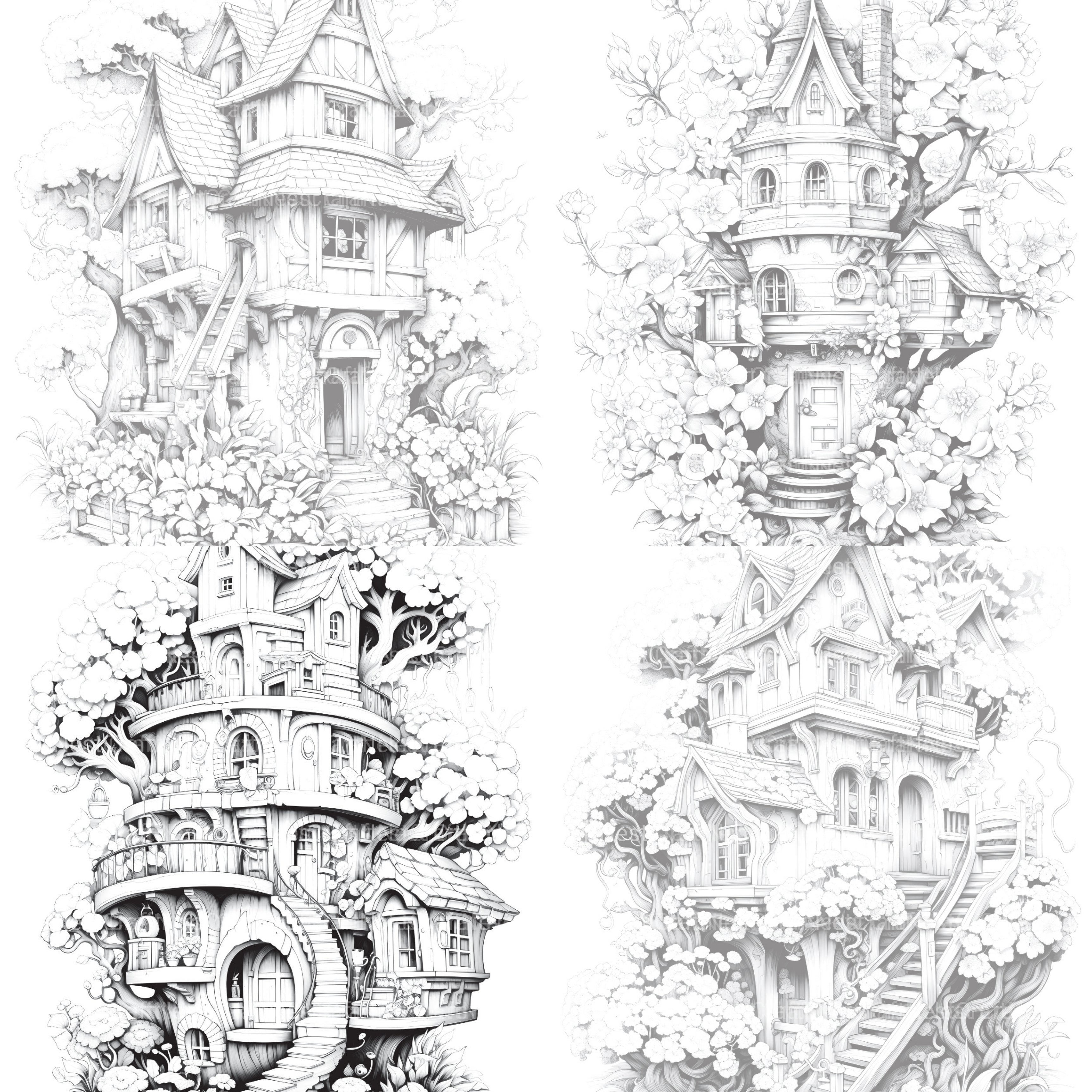 Blooming House Coloring Book - CraftNest - Digital Crafting and Art