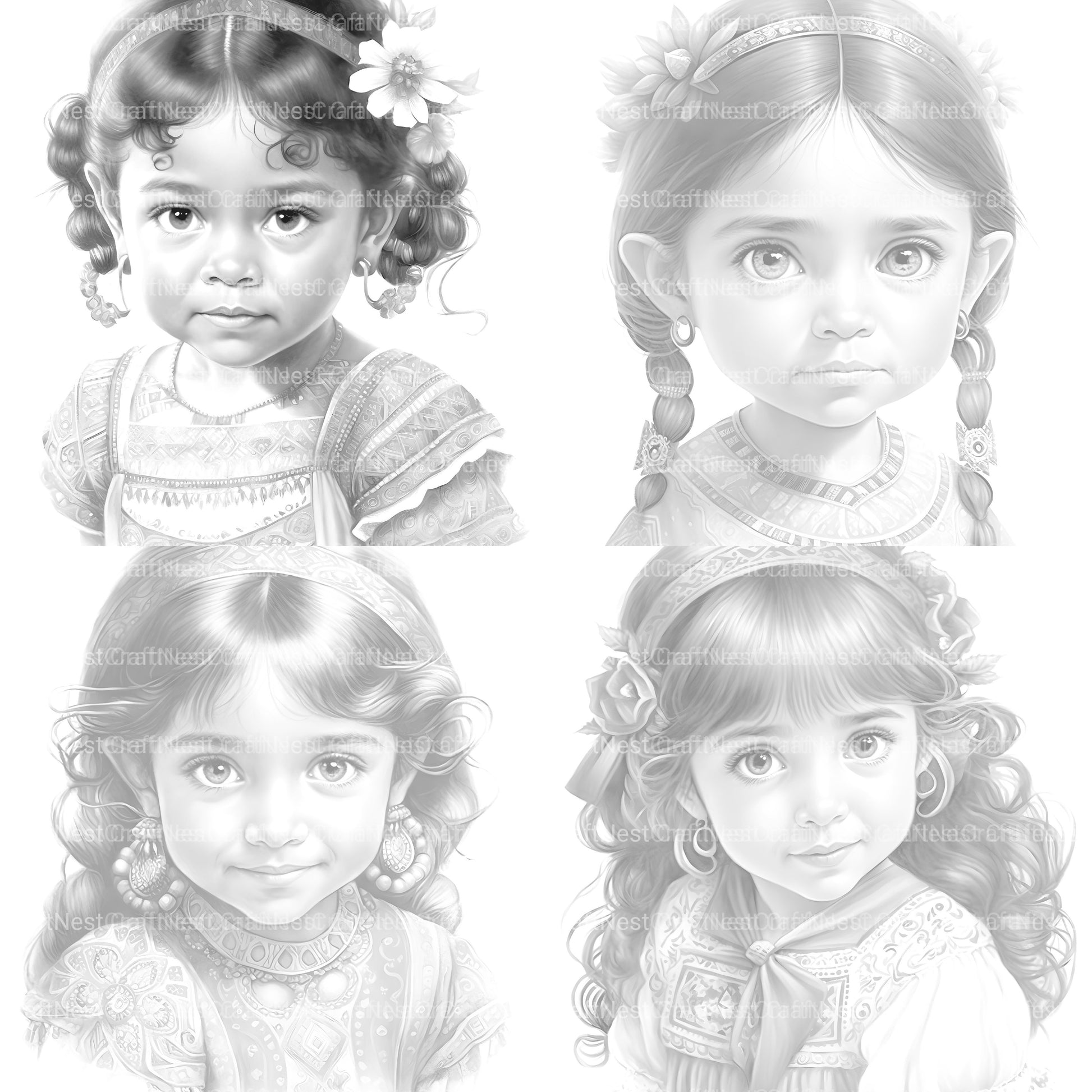 Cute Mexican Girl Coloring Book - CraftNest - Digital Crafting and Art