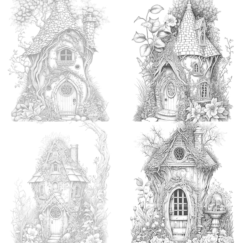 Secret Garden Fairy House Coloring Book - CraftNest - Digital Crafting and Art