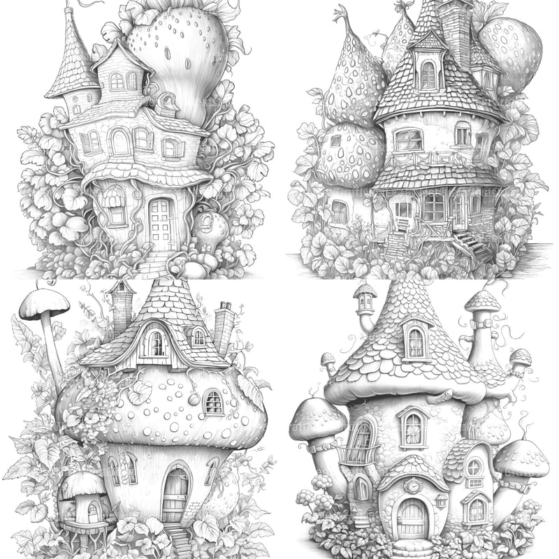 Strawberry Fairy House Coloring Book - CraftNest - Digital Crafting and Art