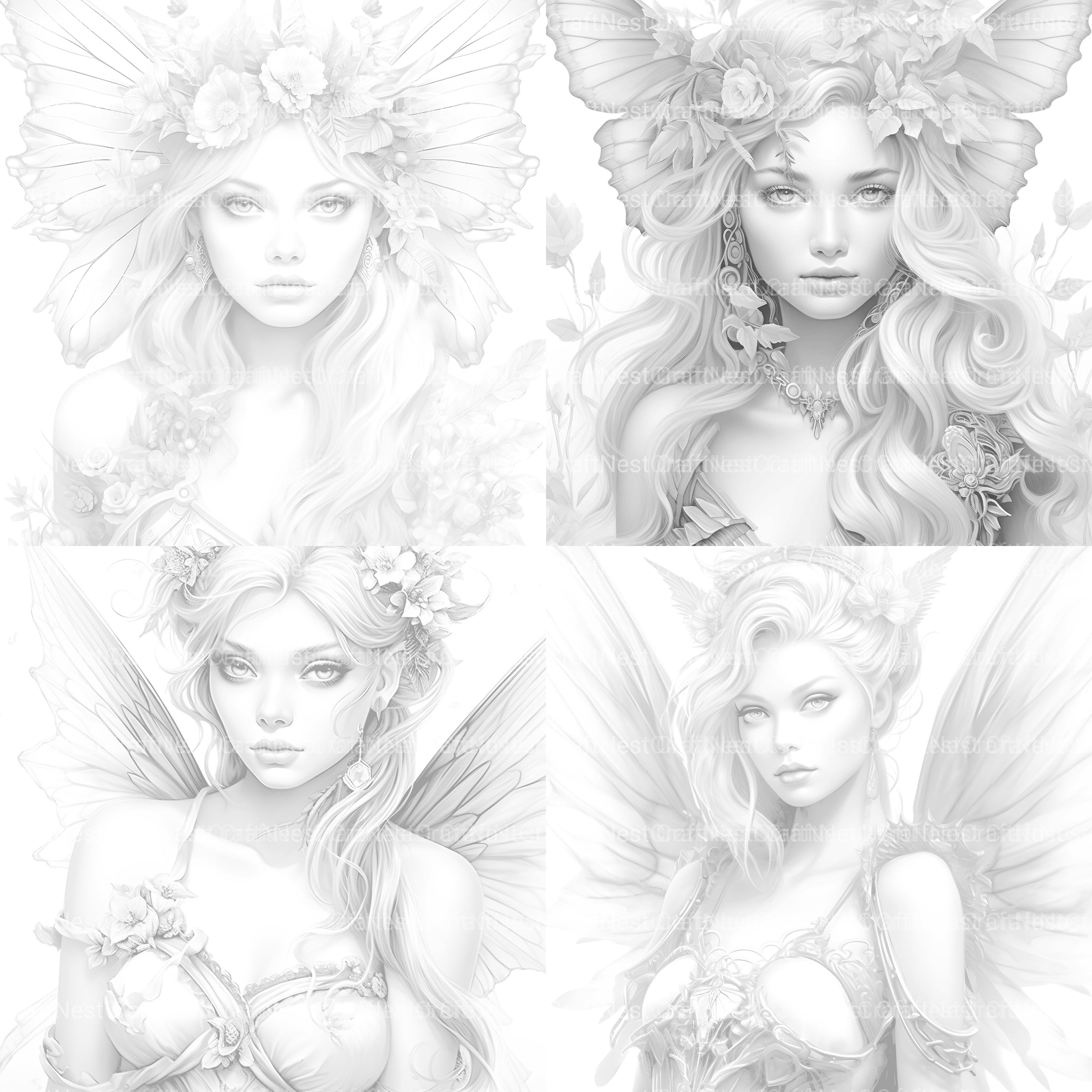 Beautiful Fairy Coloring Book - CraftNest - Digital Crafting and Art