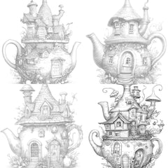 Teapot Fairy House Coloring Book - CraftNest - Digital Crafting and Art