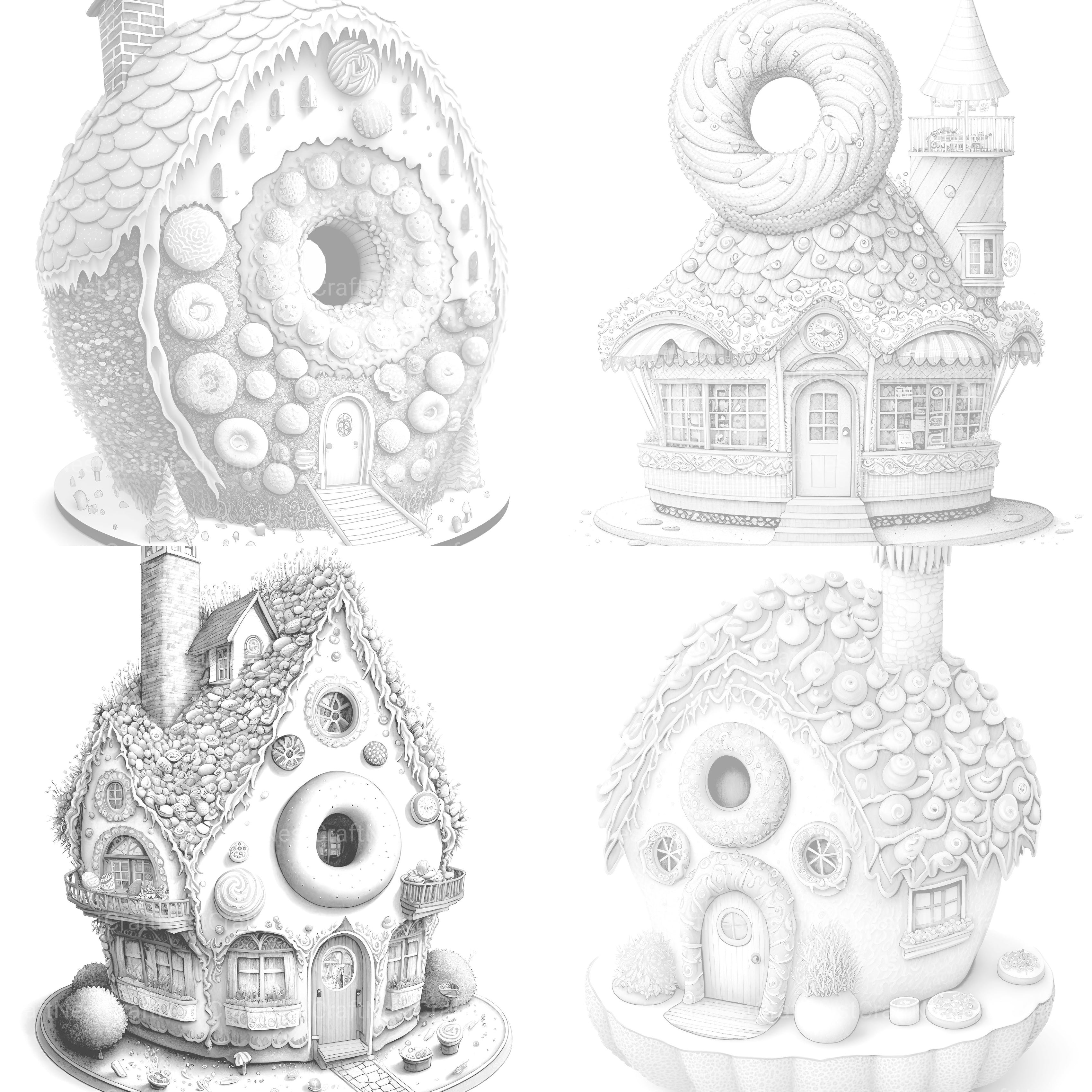 Donut House Coloring Book - CraftNest - Digital Crafting and Art