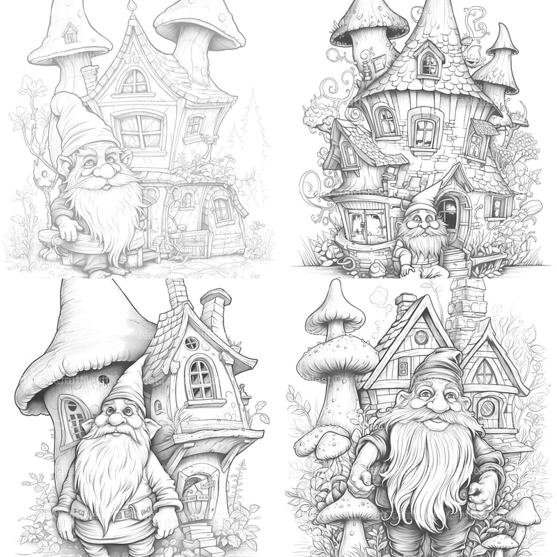 Gnome Coloring Book 2 - CraftNest - Digital Crafting and Art