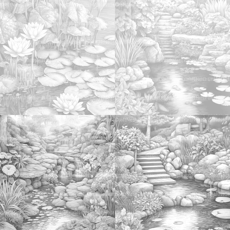 Water Garden Coloring Book - CraftNest - Digital Crafting and Art