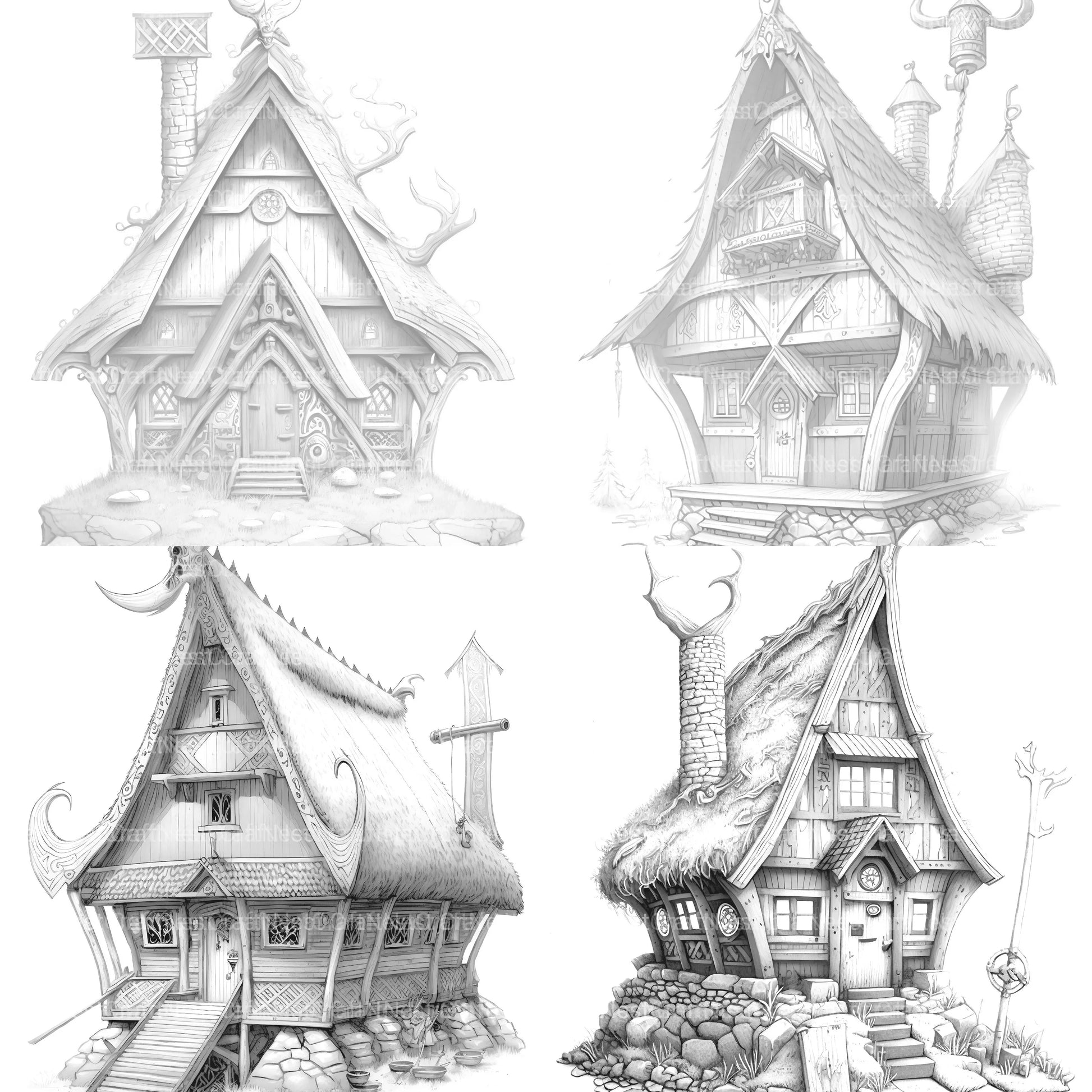 Viking Tiny House Coloring Book - CraftNest - Digital Crafting and Art
