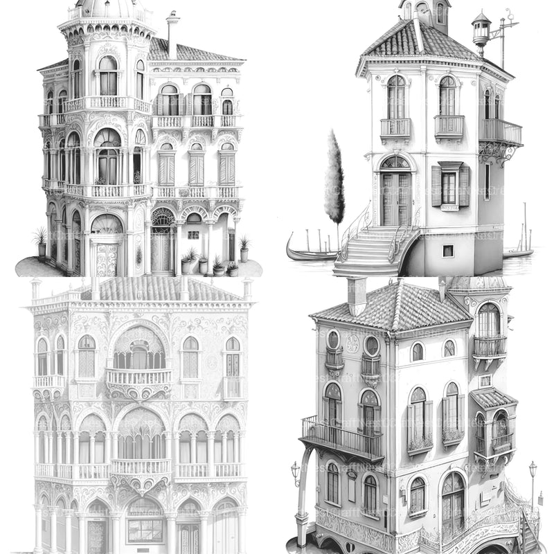 Venetian Tiny House Coloring Book - CraftNest - Digital Crafting and Art