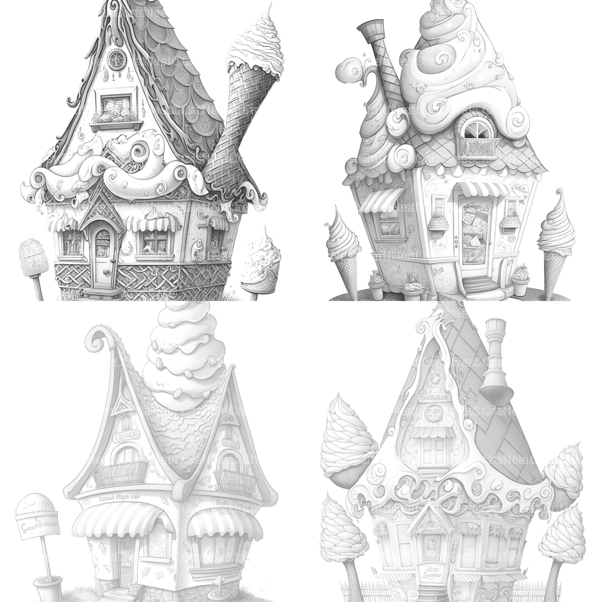 Ice Cream House Coloring Book - CraftNest - Digital Crafting and Art