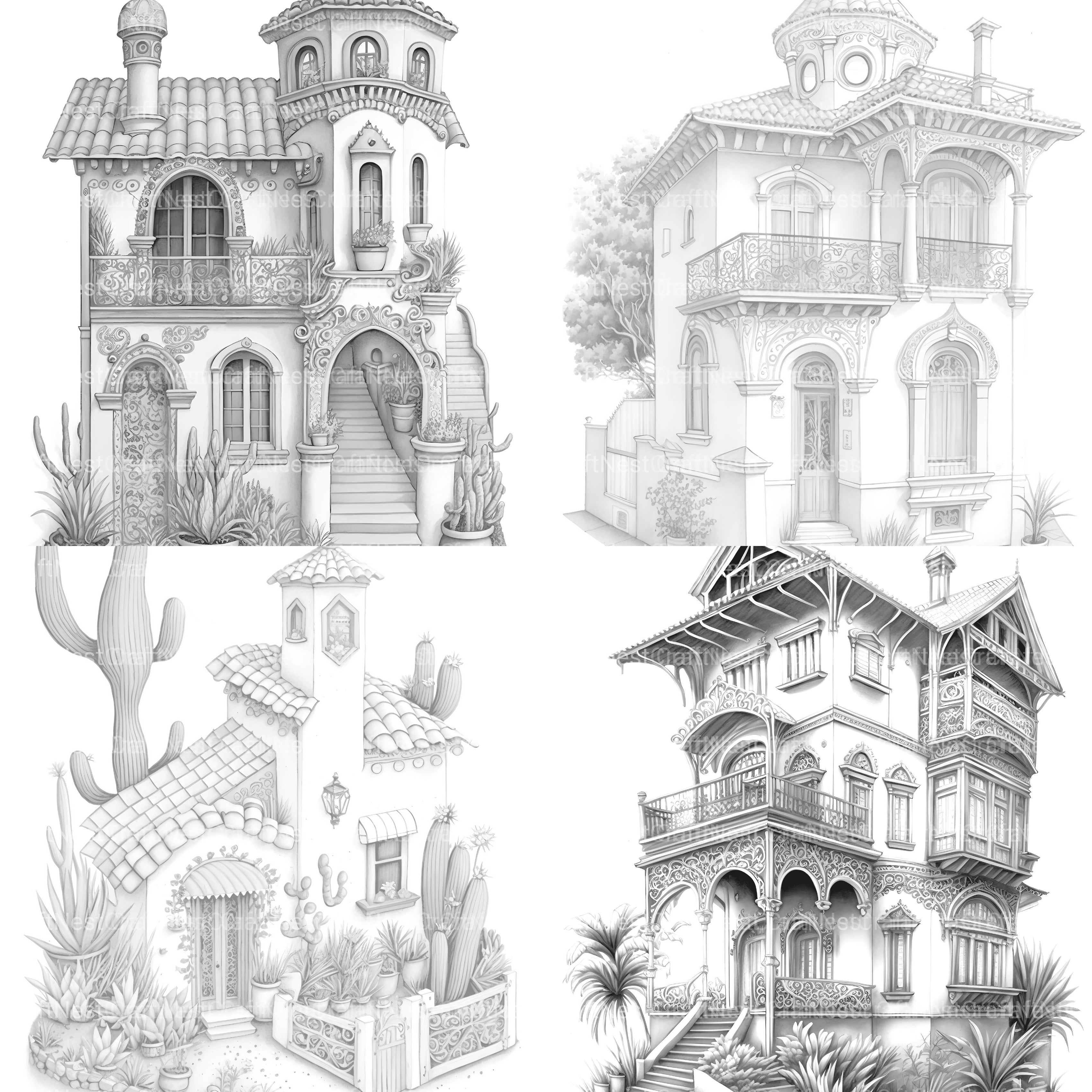 Chile Tiny House Coloring Book 1 - CraftNest - Digital Crafting and Art