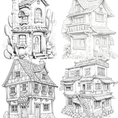 Mixed Tiny House Coloring Book - CraftNest - Digital Crafting and Art