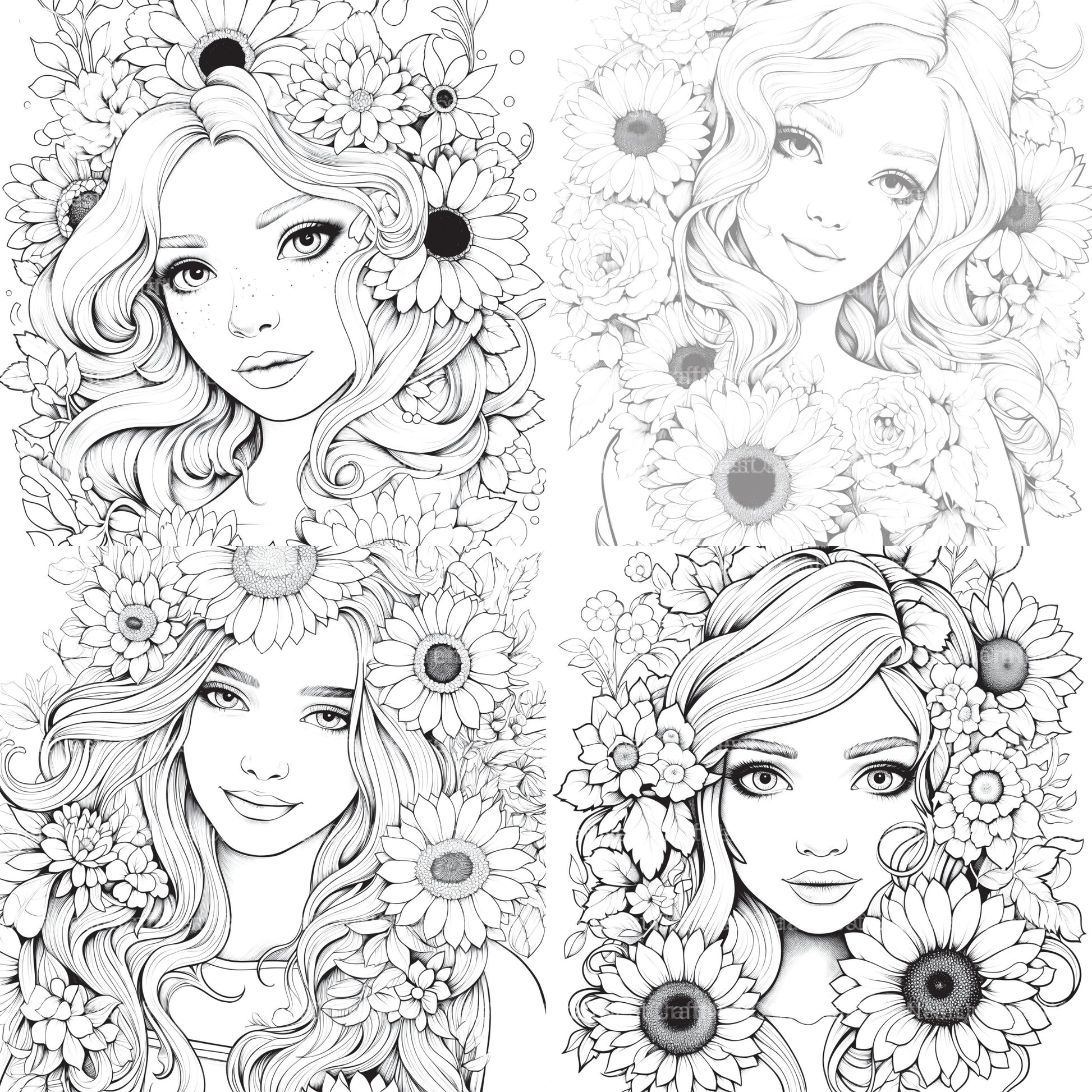 Venetian Carnival Woman Coloring Book - CraftNest - Digital Crafting and Art