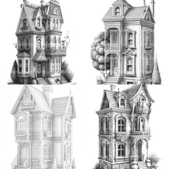 Townhouse Tiny House Coloring Book - CraftNest - Digital Crafting and Art