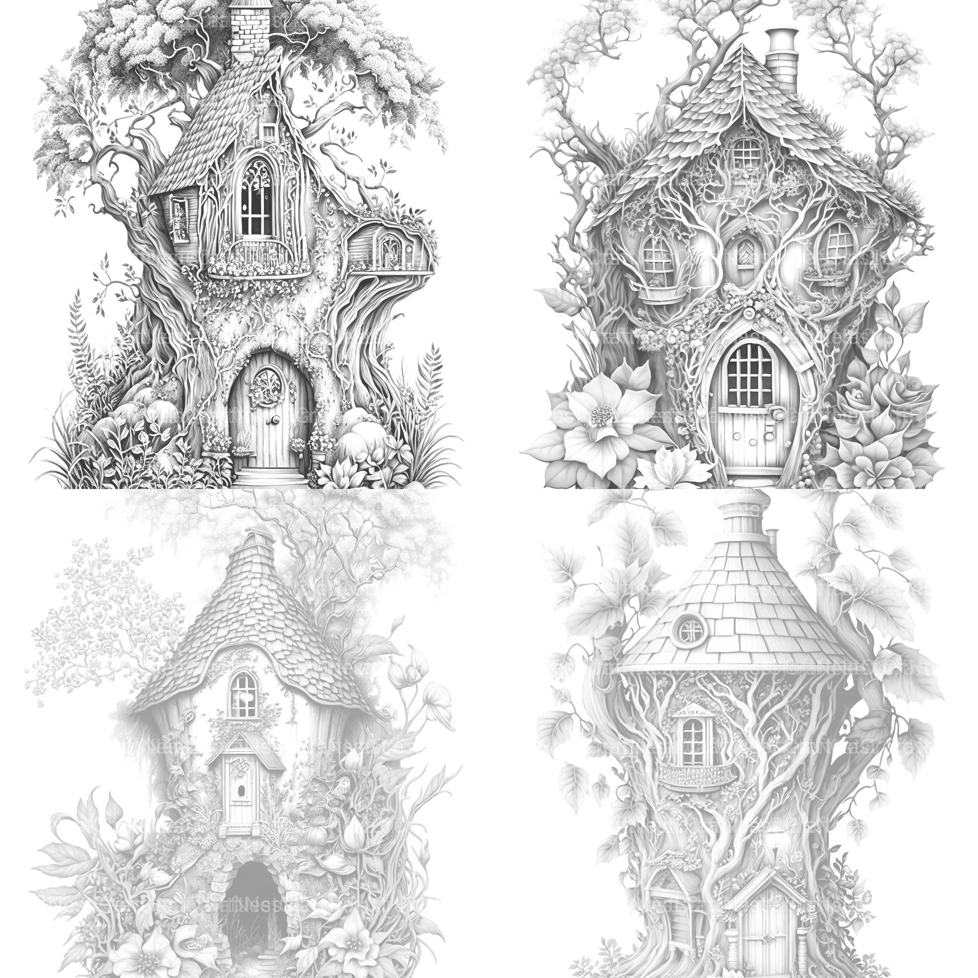 Secret Garden Fairy House Coloring Book - CraftNest - Digital Crafting and Art