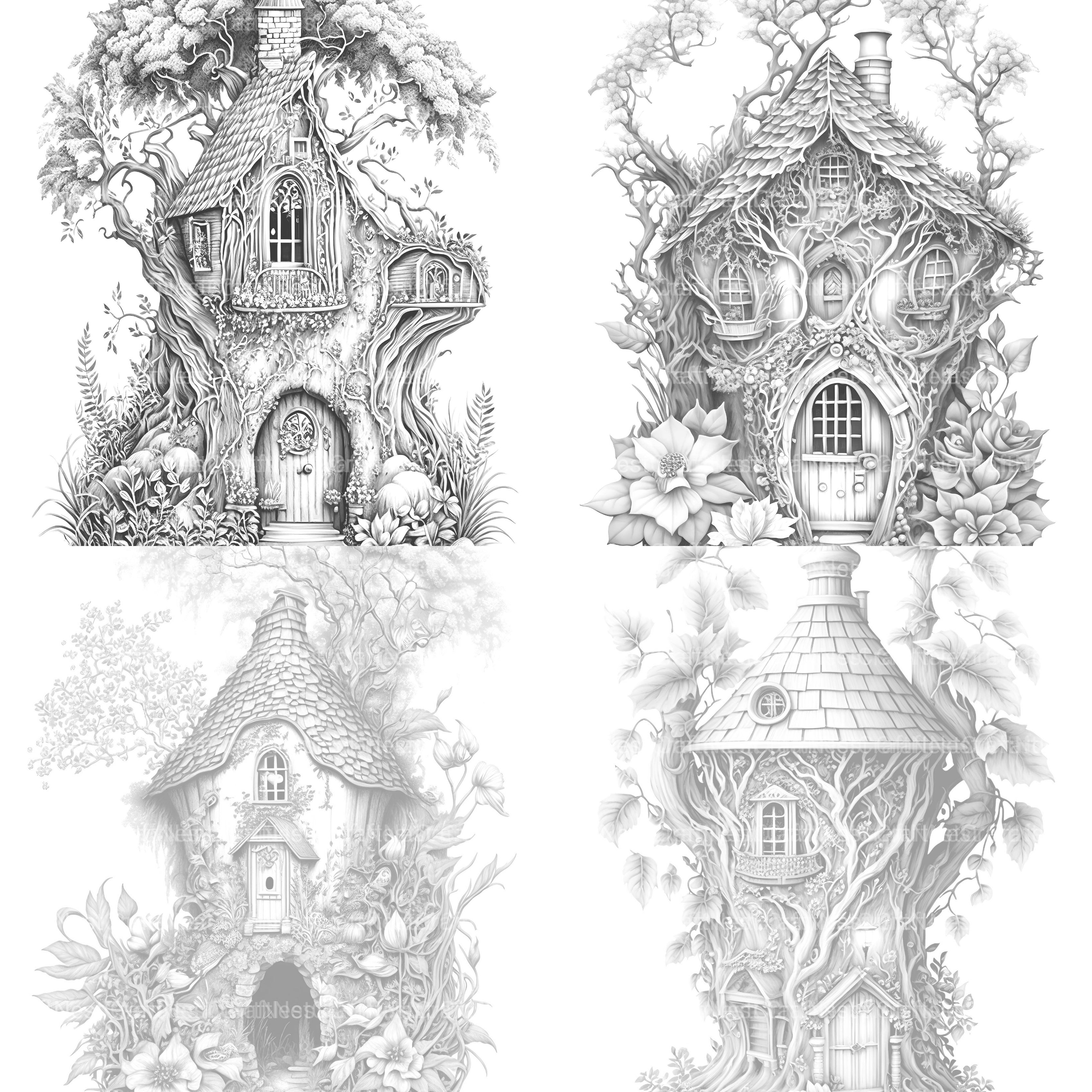 Secret Garden Fairy House Coloring Book - CraftNest - Digital Crafting and Art
