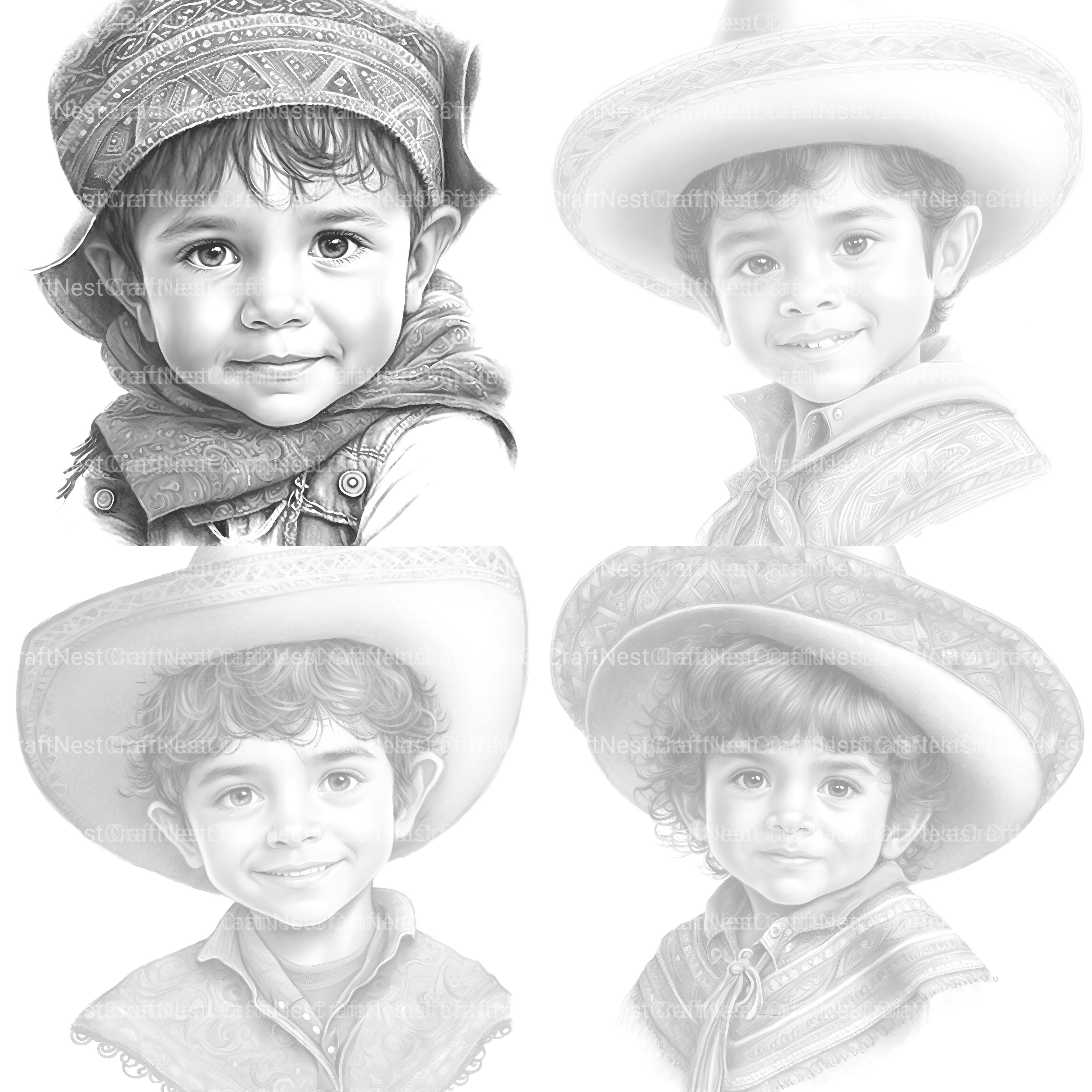 Cute Mexican Boy Coloring Book - CraftNest - Digital Crafting and Art