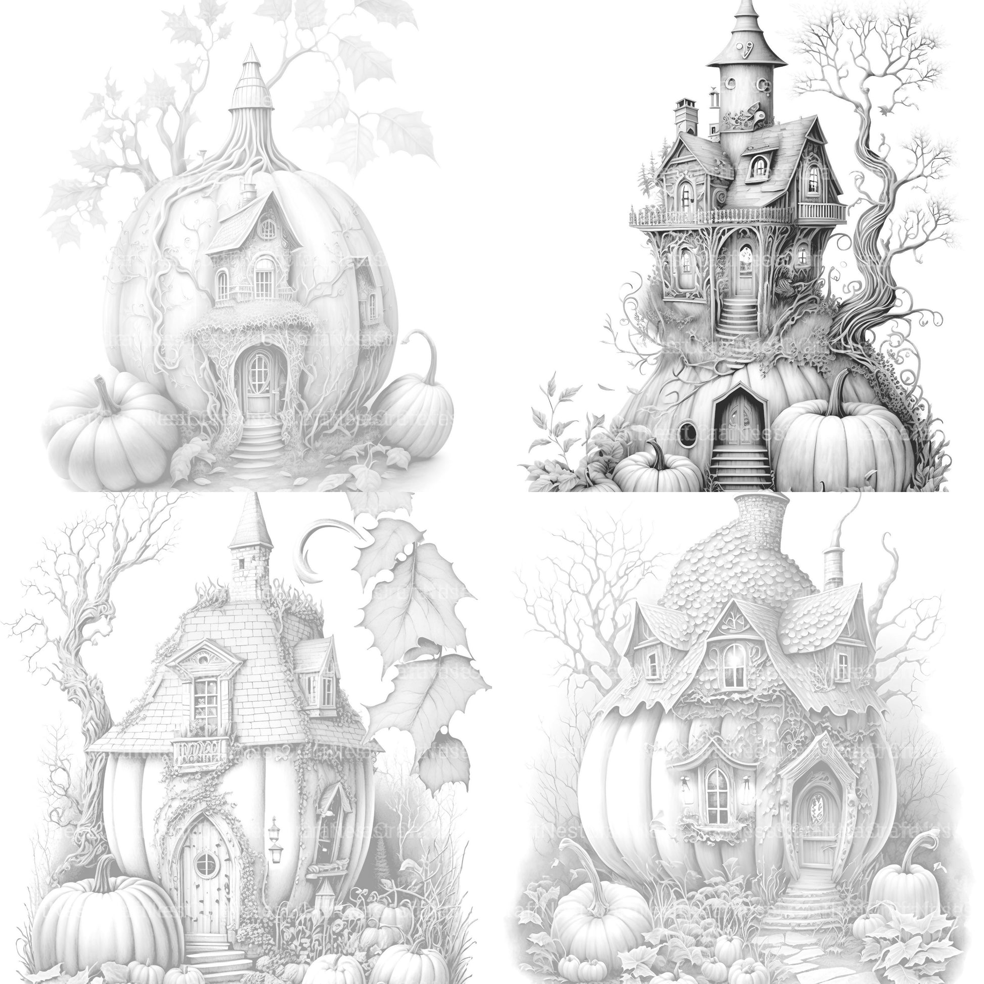 Pumpkin Fairy House Coloring Book - CraftNest - Digital Crafting and Art