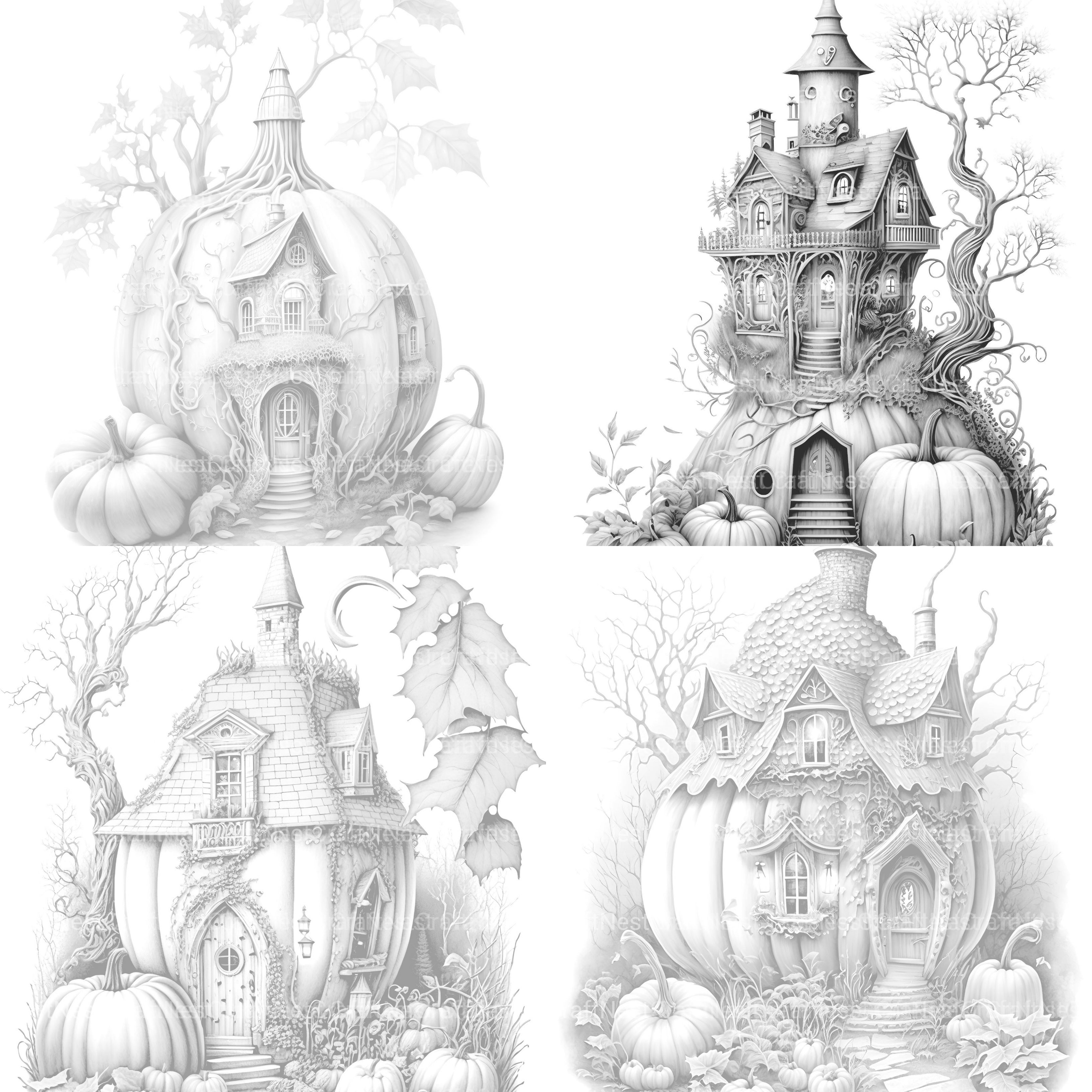 Pumpkin Fairy House Coloring Book - CraftNest - Digital Crafting and Art