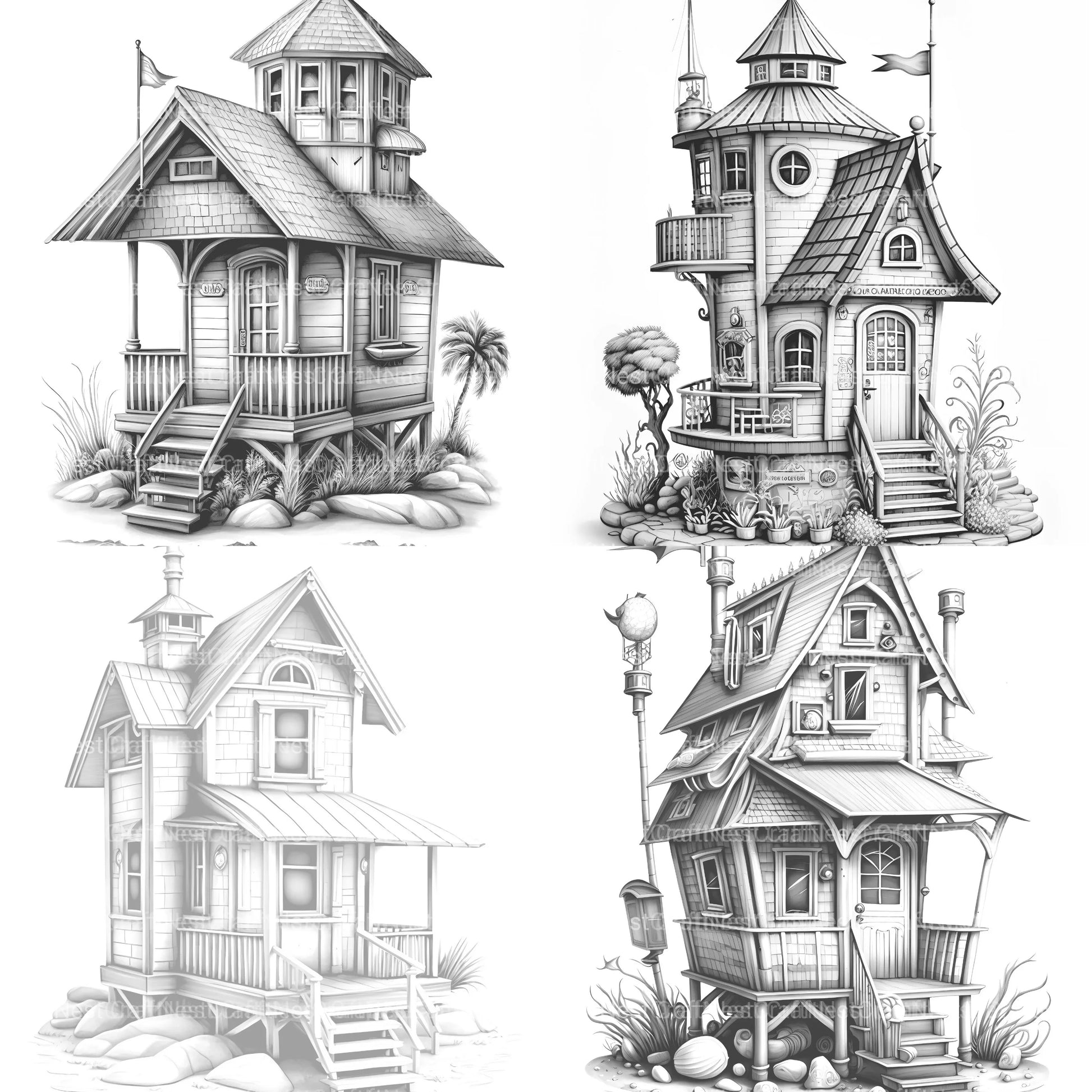 Beach House Coloring Book - CraftNest - Digital Crafting and Art