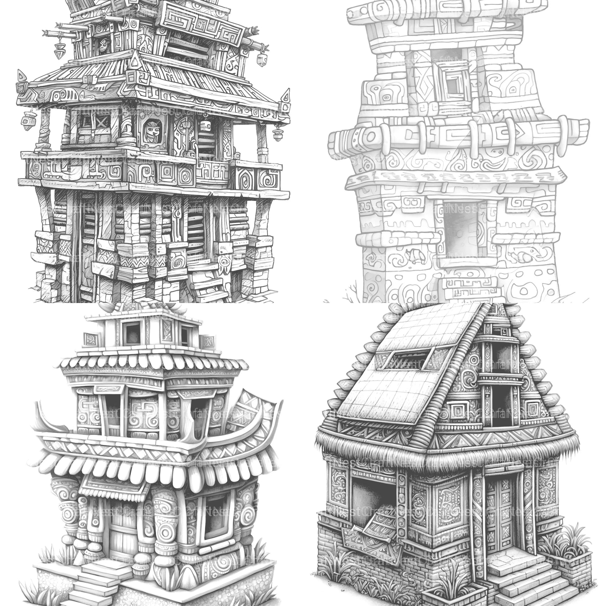 Castle Tiny House Coloring Book - CraftNest - Digital Crafting and Art