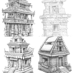 Castle Tiny House Coloring Book - CraftNest - Digital Crafting and Art