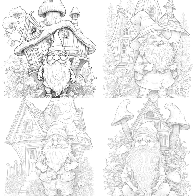 Gnome Coloring Book 2 - CraftNest - Digital Crafting and Art