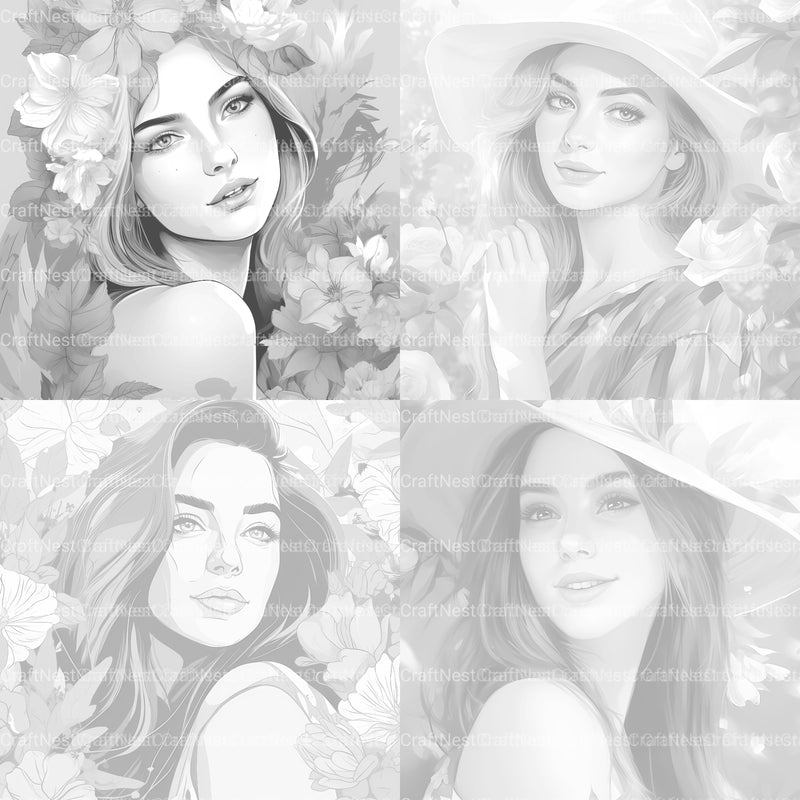 Beautiful Woman Coloring Book - CraftNest - Digital Crafting and Art