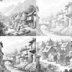 French Village Coloring Book - CraftNest - Digital Crafting and Art