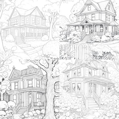 Autumn House Coloring Book - CraftNest - Digital Crafting and Art