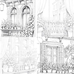 Mediterranean Windows Coloring Book - CraftNest - Digital Crafting and Art